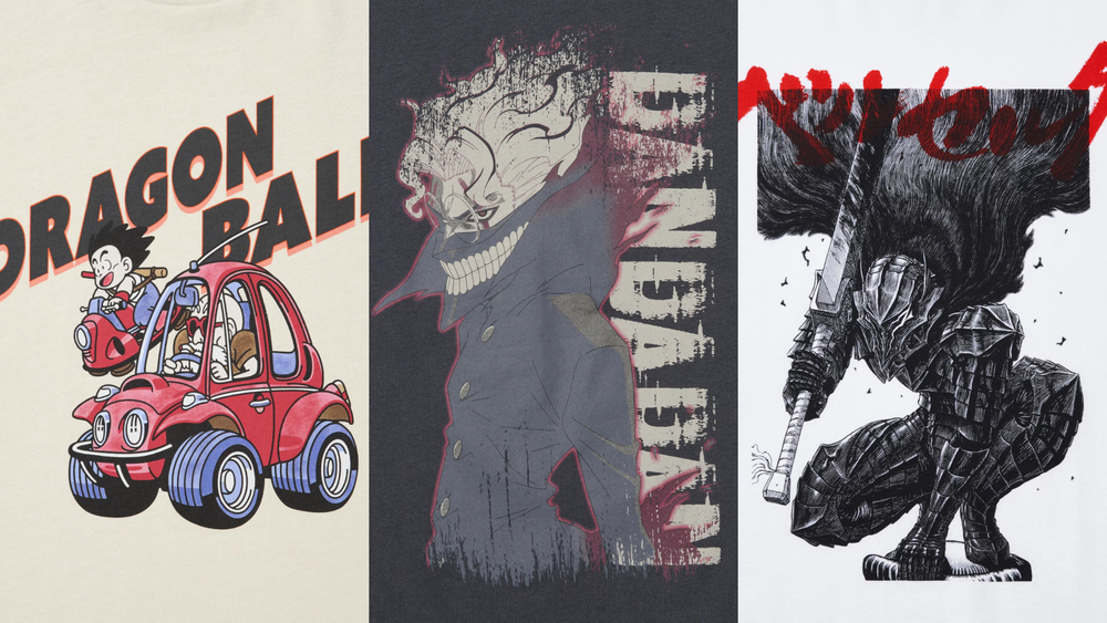 3 new Uniqlo shirt designs, Dragon Ball, Dan Da Dan and Berserk